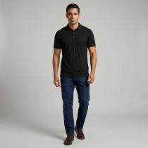 Selfdesign Black T-shirt : Regular