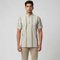 Stripes Khakhi Shirt : Regular