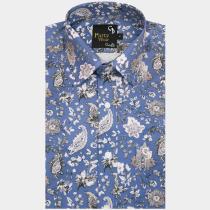Print Blue Shirt : Party