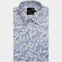 Print Blue Shirt : Party