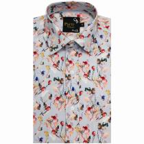 Print Blue Shirt : Party