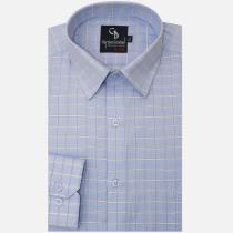 Checks Light Blue Shirt : Business