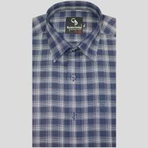 Checks Navy Blue Shirt : Business