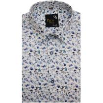 Print Blue Shirt : Party