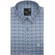 Print Blue Shirt : Party