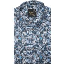 Print Blue Shirt : Party