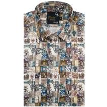 Print Brown Shirt : Party