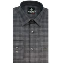 Checks Dark Gray Shirt : Business