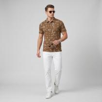 Print Khakhi Shirt : Regular