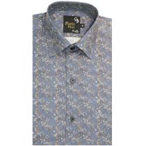 Print Blue Shirt : Party