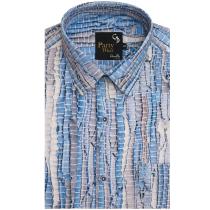 Print Blue Shirt : Party