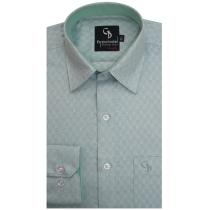 Self Design Light Green Shirt : Business