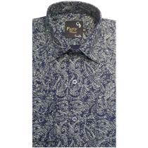 Print Blue Shirt : Party