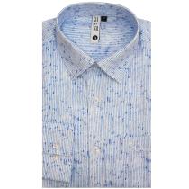 Print Light Blue Shirt : Slim