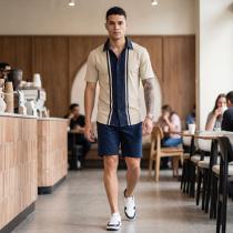 Combination Navy Blue Shirt : Regular