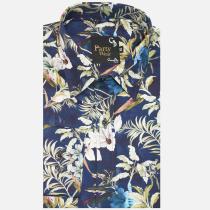 Print Blue Shirt : Party