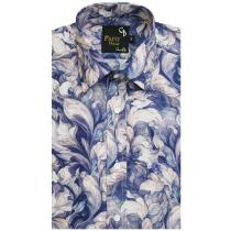 Print Blue Shirt : Party