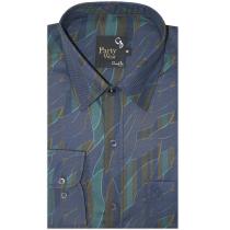 Print Blue Shirt : Party