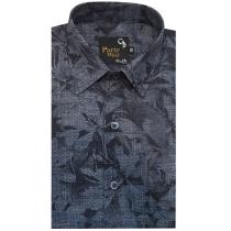 Print Blue Shirt : Party