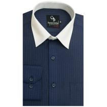Checks Navy Blue Shirt : Business