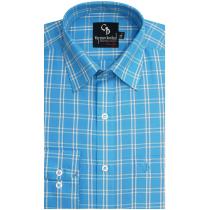Checks Blue Shirt : Business