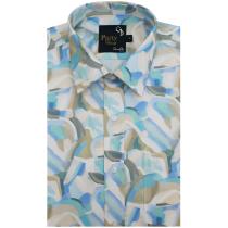 Print Blue Shirt : Party