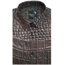 Print Brown Shirt : Party