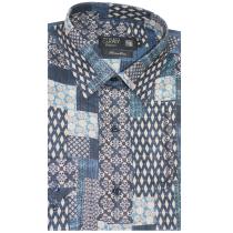 Print Blue Shirt : Party