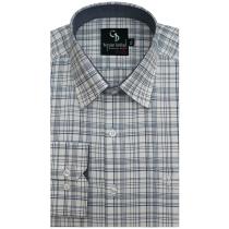 Checks Navy Blue Shirt : Business