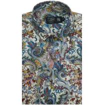 Print Blue Shirt : Party