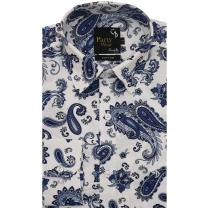 Print Blue Shirt : Party