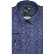 Print Blue Shirt : Party