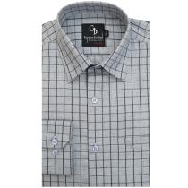 Checks Dark Gray Shirt : Business