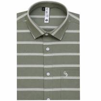 Stripes Light Green Shirt : Slim