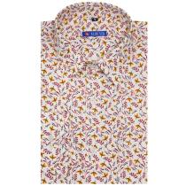 Print Cream Shirt : Slim