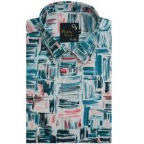 Print Blue Shirt : Party