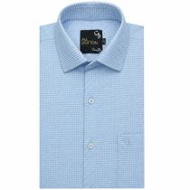 Self Design Light Blue Shirt : Business