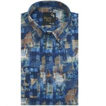 Print Navy Blue Shirt : Party