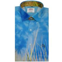 Print Blue Shirt : Ditto