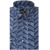 Print Blue Shirt : Party