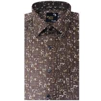 Print Brown Shirt : Party