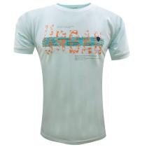 Print Aqua Blue T-shirt : Itutu (Slim Fit)