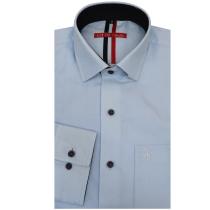 Self Design Blue Shirt : Slim