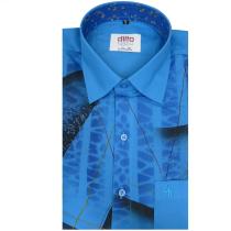 Handpainted Aqua Blue Shirt : 