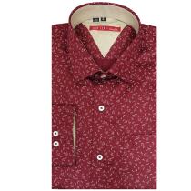 Print Maroon Shirt : Slim