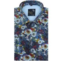 Print Blue Shirt : Party