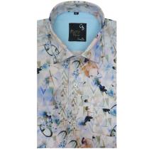 Print Light Blue Shirt : Party