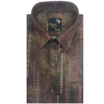 Print Brown Shirt : Party