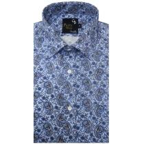 Print Blue Shirt : Party