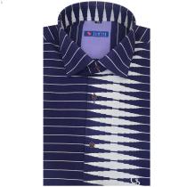 Print Navy Blue Shirt : Slim